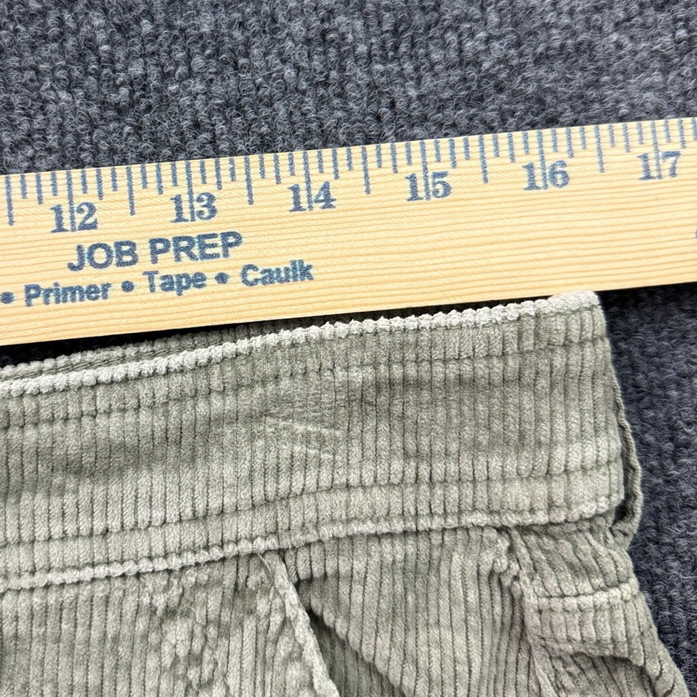 American Eagle Cargo Pants Womens 10 Green Tan Corduroy Wide Leg Skater Baggy - Picture 15 of 16